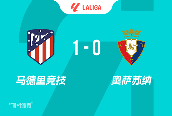 西甲-马竞1-0奥萨苏纳升第四 阿尔马达处子球制胜