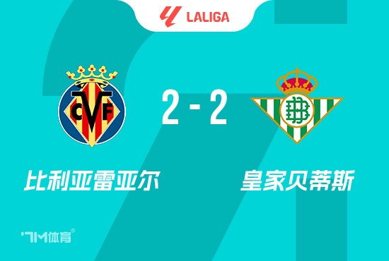 西甲-贝蒂斯2-2比利亚雷亚尔 安东尼双响+绝平
